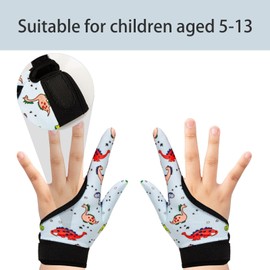 Kuskins 4 Pcs Thumb Sucking Guard Gloves for Kids Ages 5-13, Breathable Sensory Gloves to Stop Thumb Sucking & Nail Biting, Soft Cotton Anti Suck Guard with Chewy Compression (Dinosaur 02)