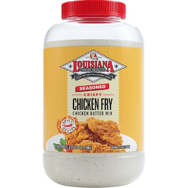 Louisiana Fish Fry Seasoned Chicken Fry 1 Gallon - 5.25lbs (Pack of 1) - Authentic Southern Goodness, Distinct Louisiana Spices - Perfect for Frying Crispy Flavorful Chicken - Made with Enriched Wheat Flour - Elevate Your Chicken with Louisiana Fish Fry