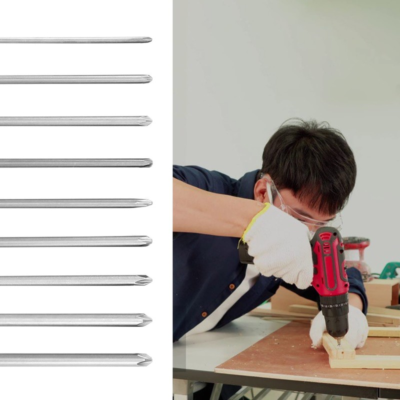 Lobamop 9 Pieces 1/4 200 mm Ph1 Ph2 Magnetic Long
