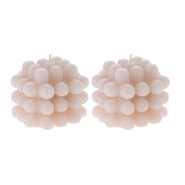 your castle Bubble Candles Set of 2 Pink Cream Sustainable Decorative Candles, 7.2 x 7.2 x 7.2 cm