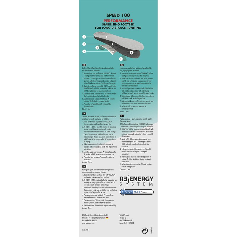 Snowman. Speed 100 – Footbed For Serious Endurance Runner, Leisure