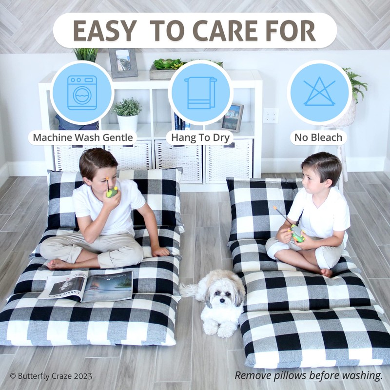 Butterfly Craze Floor Pillow Bed Lounger Cover, Cozy & Stylish