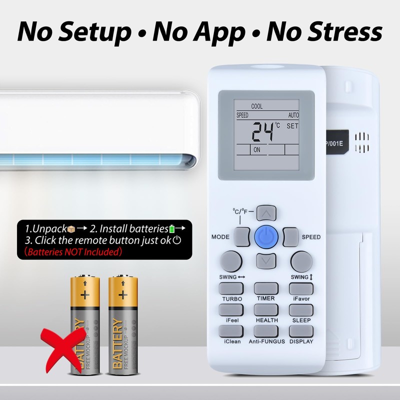 YKR-P/001E New Replace AC Remote Controller Compatible with AUX/York Mini