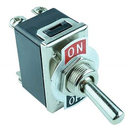 5 x On-Off Toggle Switch Screw Terminals 10A 250VAC DPST + Red Missile Cover