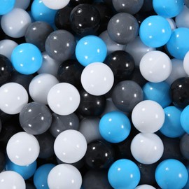 STARBOLO Ball Pit Balls - 500 Pieces BPA&Phthalate Free Non-Toxic Crush Proof Ball Play Balls Soft Plastic Ball for Toddlers Baby Kids (500 Balls-Blue+Black/Gray/White)