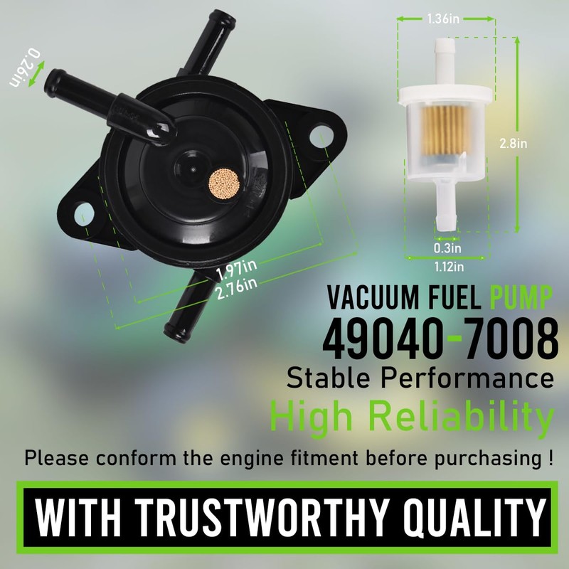 Vacuum Fuel Pump 49040-7008 with Fuel Filter Fit for Kawasaki
