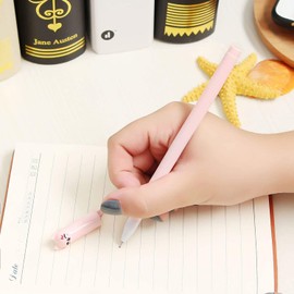Siganorpy 12 Pieces Cute Cat Pen 0.5 mm Gel Pens Black Ball Point Pens for School Office Supplies