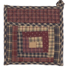 VHC Brands rústico & Lodge Mesa y Cocina – Millsboro Red Patch Pot Holder, 8" x 8"