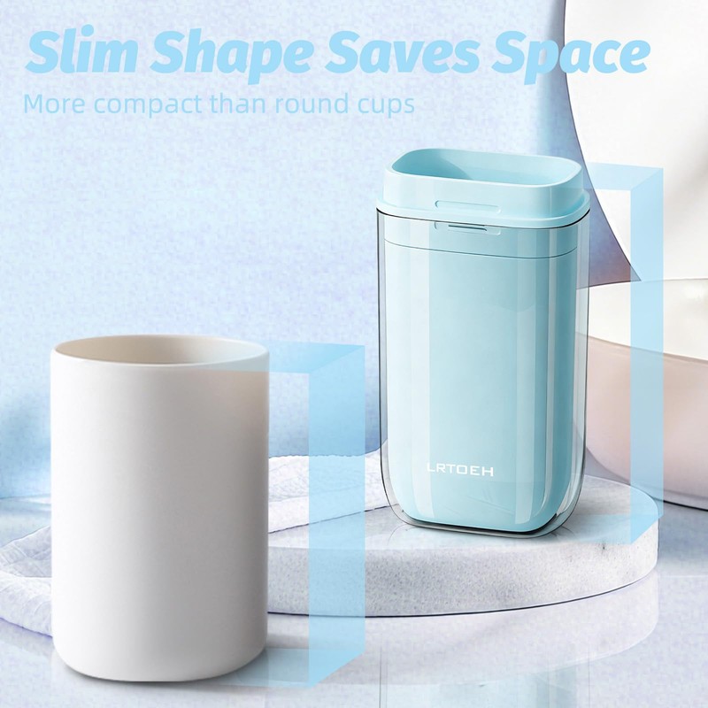 LRTOEH 4-in-1 Toothbrush Travel Cup, Portable Toothbrush Container