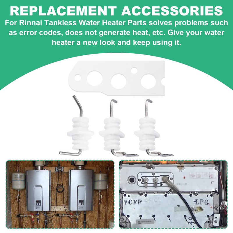104000192 Flame Rod Electrode Kit Compatible with Rinnai Tankless Water