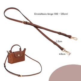 Shoulder Strap for Longchamp Women's Bag, Mini Bag Straps with 2 Shoulder Strap Adapters, Adjustable Length Replacement Strap, Leather Shoulder Strap, Adjustable Shoulder Strap for Bags (1.2 cm