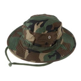 QMFIVE Tactical Boonie Hat, Unisex Camouflage Rounded Hat Fisherman Sun Protection Cap for Outdoor Airsoft Paintball Climb Camping