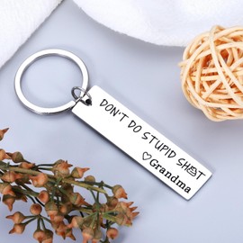 Dont Do Stupid Sht Keychain,Christmas Gifts for Kids Teens,Granddaughter Gifts from Grandma,College Girl Boy Graduation Gifts Ideas Grandson Gifts from Grandma To Grandchildren Gag Humor Gifts for Men