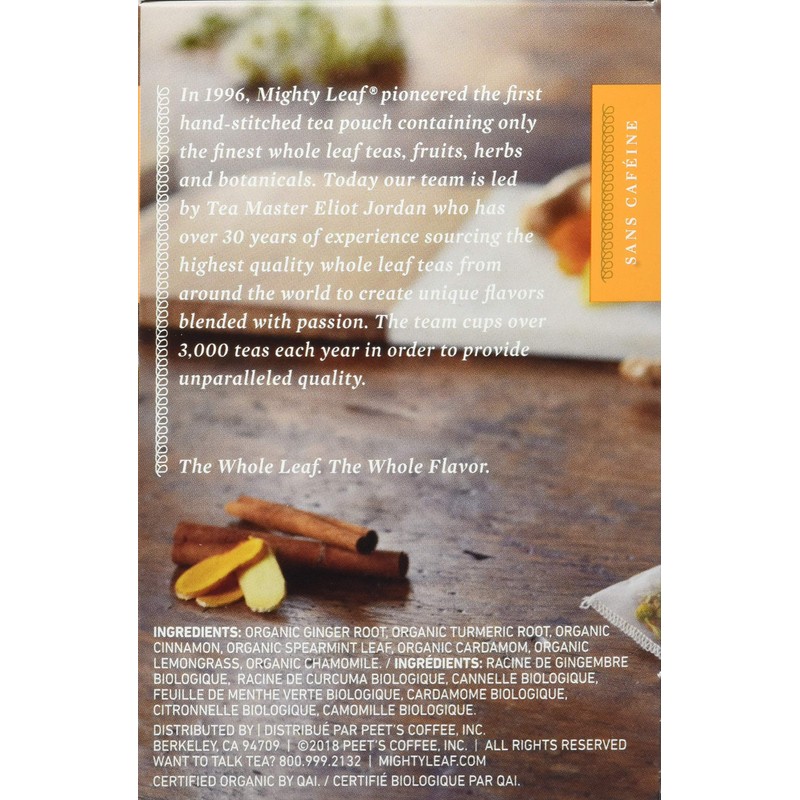Mighty Leaf Tea Organic Turmeric Ginger Tea, 15 Count