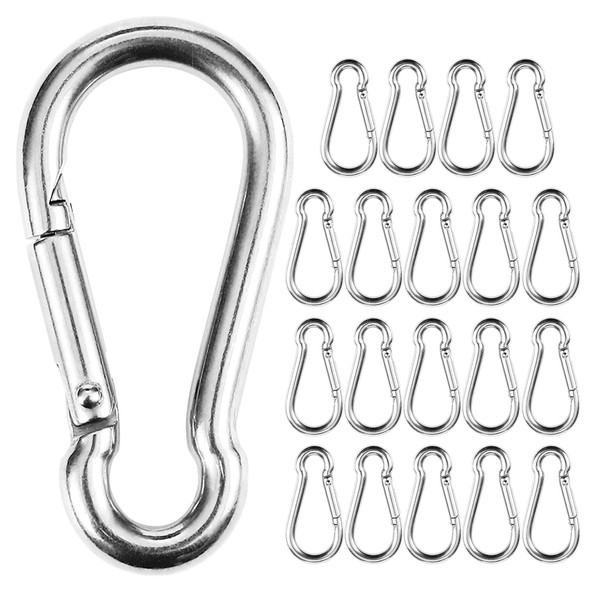 HFS(R) 304 Stainless Steel Spring Snap Spring Hook Multi-functional Daily Life Key Holder Load 50kg 4cm Pack of 20