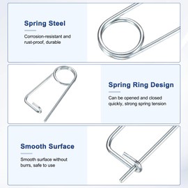 M METERXITY 8-Pack Brooch Shape Cotter Safety Pin, 2x29mm Spring Steel Pins Quick Lock Brooch Fastener for Garden/Lawn/Farm Hook, Heavy Retainer Clips