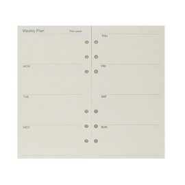 Zelten Refills/Loose Leaves for A6 Cover Ring Binder/Personal Organizer/Planner(A6 6 Holes, Weekly Plan)