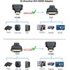 DTECH DVI Female to HDMI Male Adapter Bi-directional DVI-I 24+5