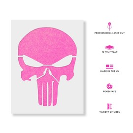 Punisher Skull Stencil - Reusable Stencils for Painting - Create DIY Punisher Skull Crafts and Projects