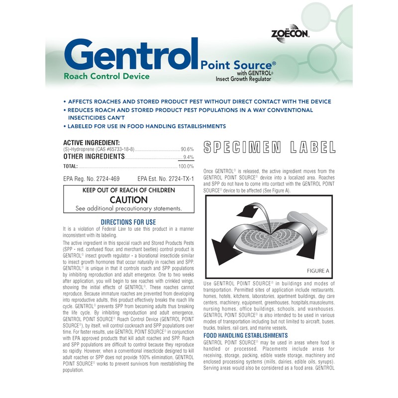 Zoecon - Gentrol Point Source Roach Control Device + Disposable