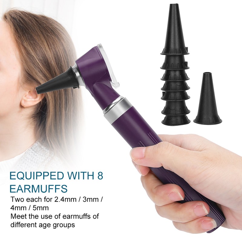Professional Diagnostic Kit Ear Care Examination Otoscope Eardrum Endoscope SpeculumPurple