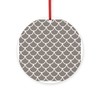 CafePress Neutral Brown Fish Scales Pattern Round 4" MDF Holiday