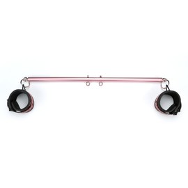 2 PCS Rose Gold Spreader Bar, Exercise Pilates Bar with 4 PCS Red Fur Adjustable Strap Set, Yoga Training Fitness Gear, Sports Gym Kit, Workout Bar, Stainless Steel Spreader Bar Bonage for Home