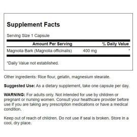 Swanson Magnolia Bark 400 mg 60 Capsules