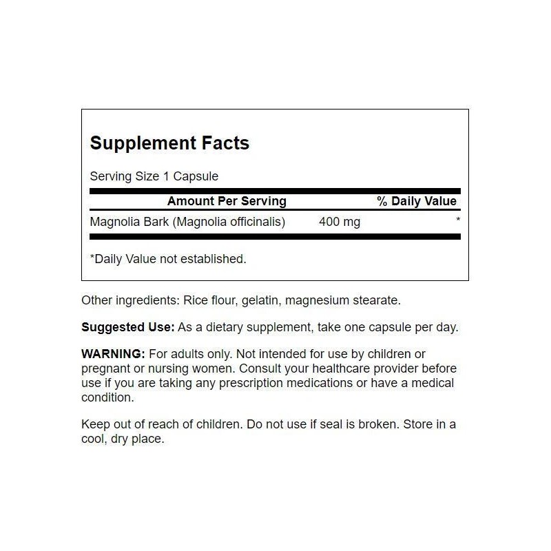 Swanson Magnolia Bark 400 mg 60 Capsules