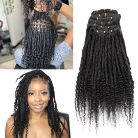 Originea 6-18 Inch 70 Strands 0.6cm Thickness 100% Real Human Hair Dreadlock Extensions curly ends Handmade Permanent loc Extensions Bundles Can Be Dyed Bleached Curled Twisted