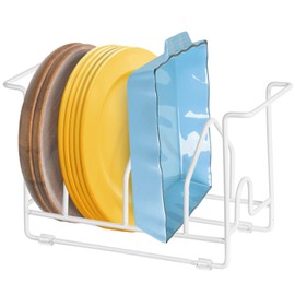 Poeland Plate Holders Organizer, Dish Drying Rack for Kitchen Cabinet Countertop - Metal, Non-Slip & Rustproof