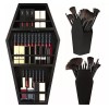 Estante Organizador Maquillaje Con Portabrochas Madera Negro