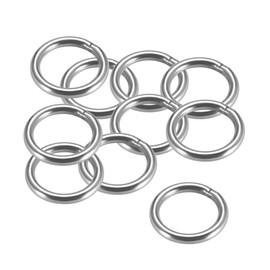 sourcing map 201 Stainless Steel O Ring 30mm(1.18") Outer Diameter 4mm Thickness Strapping Welded Round Rings 10pcs