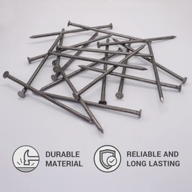 Marcopol (Pack of 16) Carbon Steel 5.0 x 150 mm Construction Nails Flat Round Head Multipurpose Common Wire Nails Woodworking (16, 5.0 x 150 mm)