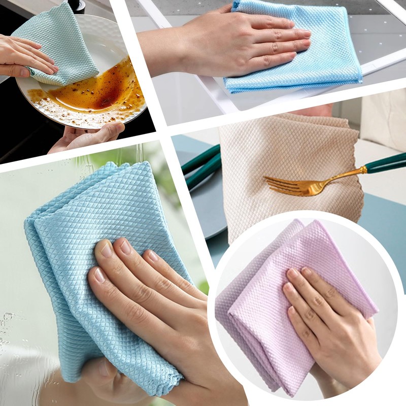 SUWIWKKOA Microfibre Cloths Nano Streak-free Window Cloth Tea Towels
