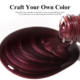 Imtiti Pearl Gel Nail Polish,0.5 Fl Oz Copper Red Glitter Drawing Gel Polish Shell Thread Shimmer Mermaid Nail Gel Polish Soak Off UV LED for Home DIY Nail Art Manicure Salon