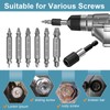 Screw Extractor Set, 6 Pieces Screw Extractor with Magnetic Bit