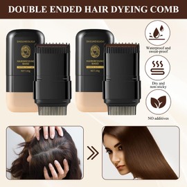 2 Pieces Hair Dye Comb 2-in-1 Instant Hair Dye Pen with Comb Grey Hair Cover Women, Hair Dye Pen Temporary Hair Root Dye Brush, Water and Sweat-Resistant, with 2 Hair Pins