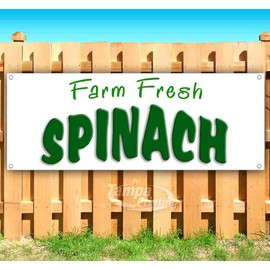 Farm Fresh Spinach Banner 13 oz | Non-Fabric | Heavy-Duty Vinyl Single-Sided With Metal Grommets