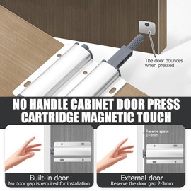 Push to Open Door Catches, Door Cabinet Magnetic Push Opener Catch Soft Close Magnets Door Catch Touch Open Door Closing Push Latches for Cupboard,Drawer,Wardrobe,and Closet Doors