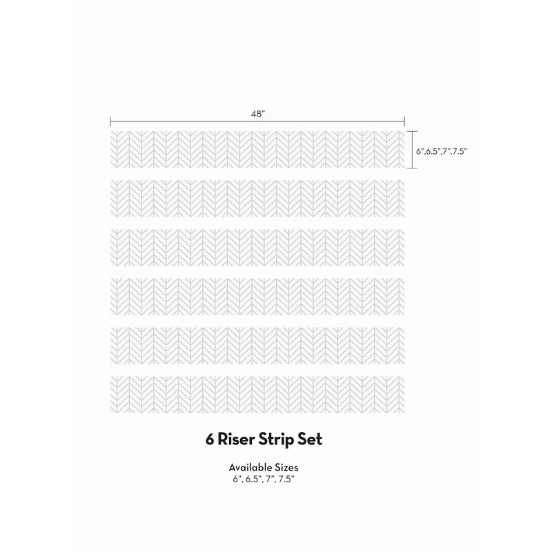 Simple Shapes Herringbone Lines Peel and Stick Stair Riser Strips