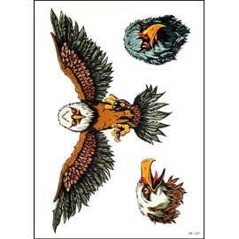 GS912 Tattoo 8.2''X5.7'' Flying bird American Eagle Large Temporary Tattoos Sticker Transfer for Man Women Teens Painting Designs Body Art 3D Waterproof fashion Art Fake Body (13)