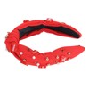 Rhinestone Embellished Knotted Headband Heart Decoration Knotted Jeweled Headband for