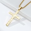 LOSTERLO Gold Stainless Steel American Flag Cross Pendant Necklaces For