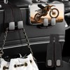 2PCS Black Car Seat Back Leather Hooks, Universal 2-in-1 Storage