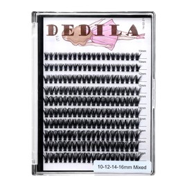 Dedila 8-22mm to Choose 20D/40D/60D/80D/100D Individual False Eyelashes Makeup Cluster Eyelashes Thickness 0.07mm D Curl Natural long Black Soft 3D Eye Lashes Extensions (40D-10-12-14-16MM Kit)