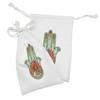 Ambesonne Hamsa Fabric Pouch Set of 2, Middle Hamsa with