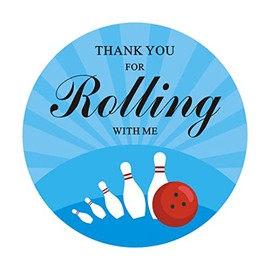 2" Round 50 Pack of Bowling ball Label Stickers Bowling ball Theme Thank You Party Sticker Labels for Birthday Party Baby Shower Party Favor Decoration