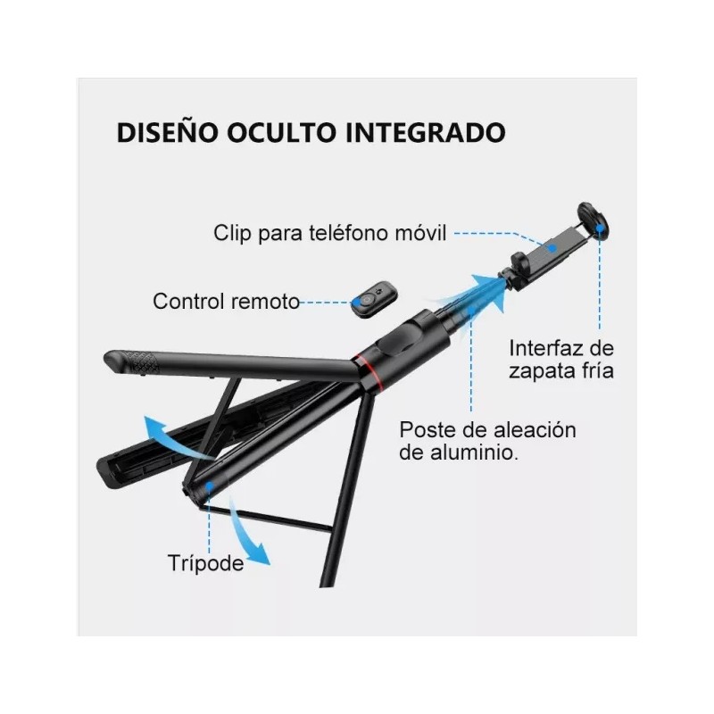Keelead Selfie Stick Tripié 1.83m Bluetooth Control Telefono Celular