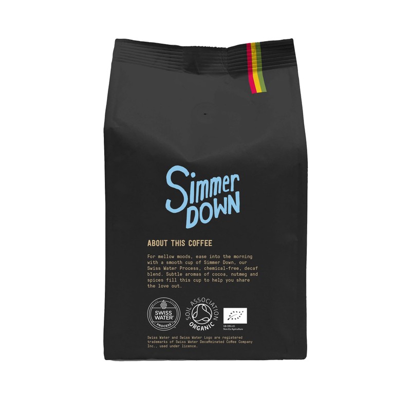 Swiss Water Decaf Medium Roast Organic Decaffeinated Coffee Beans 227g